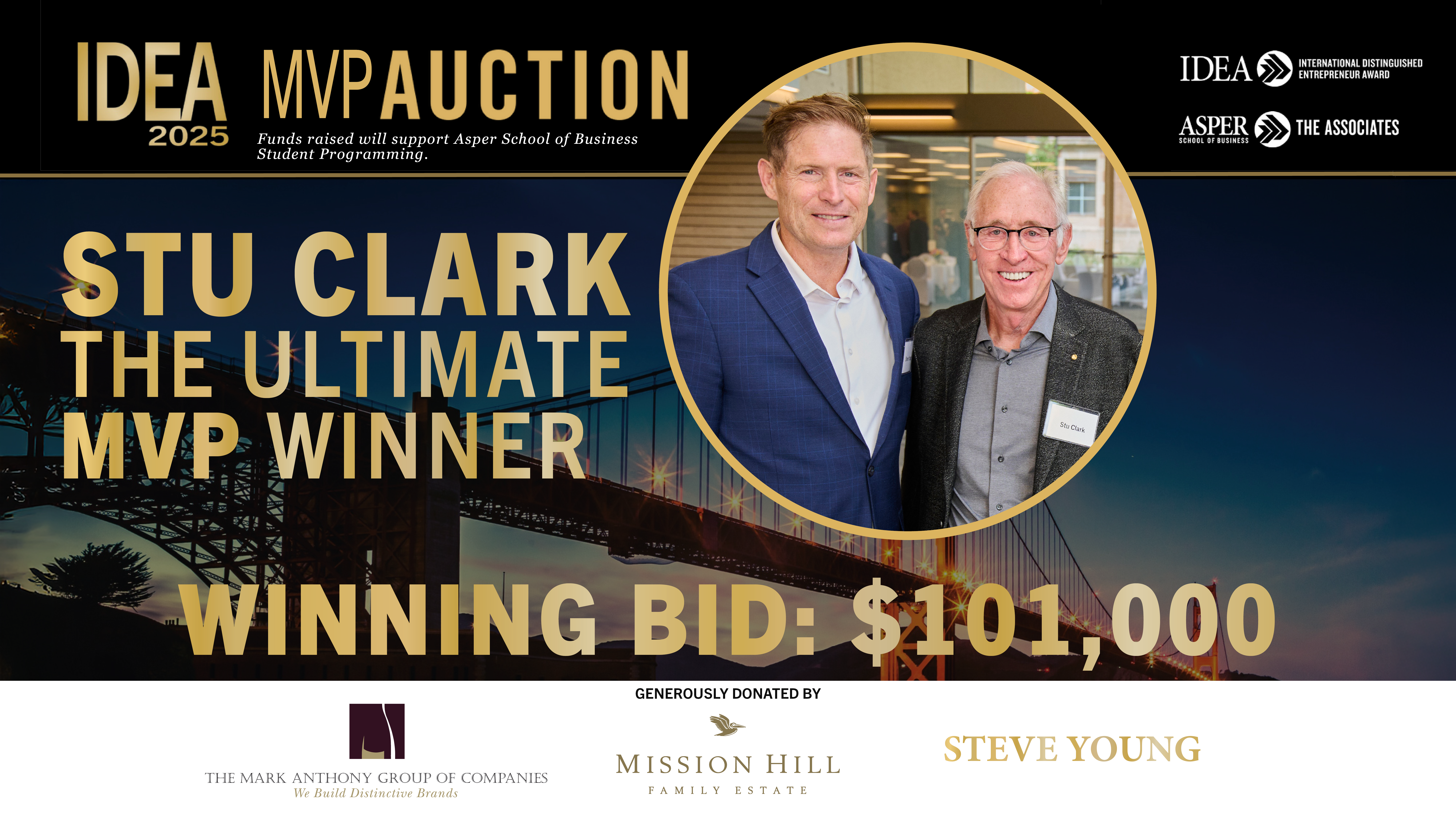 IDEA 2025 MVP Auction Winner Stu Clark