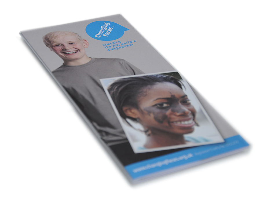 leaflet creation and design for disfigurement charity